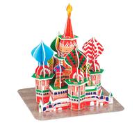 Puzzle 3d en carton de la cathedrale saint-basile situee a moscou. 39 pieces.
