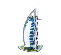 Puzzle 3d en carton de l'hôtel burj al arab situé à dubaï. 17 pièces.