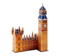 Puzzle 3d en carton du big ben situé à londres. 34 pièces.