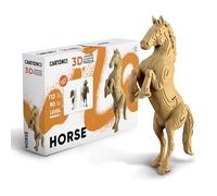 Puzzle 3D en carton sculpture motif cheval, âge à partir de 14 ans, 112 pièces, env. 33 x 7 x 22 cm