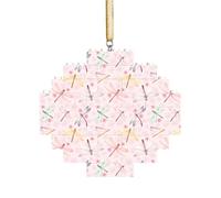 Puzzle 3D en forme de brique artistique en forme de pastille - Décoration d'intérieur - Imprimé libellule peint à la main