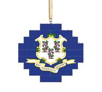 Puzzle 3D en forme de brique d'art - Brique - Décoration d'intérieur - Drapeau de l'État du Connecticut