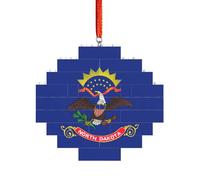 Puzzle 3D en forme de brique d'art - Brique - Décoration d'intérieur - Drapeau de l'État du Dakota du Nord