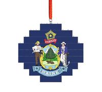 Puzzle 3D en forme de brique d'art - Brique - Décoration d'intérieur - Drapeau de l'État du Maine