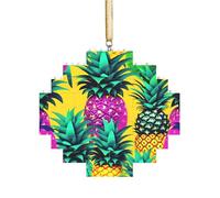 Puzzle 3D en forme de brique d'art - Brique - Décoration d'intérieur - Imprimé ananas coloré
