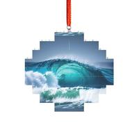 Puzzle 3D en forme de brique d'art - Brique - Décoration d'intérieur - Imprimé vagues de l'océan