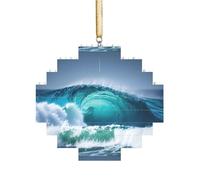 Puzzle 3D en forme de brique d'art - Brique - Décoration d'intérieur - Imprimé vagues de l'océan