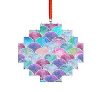 Puzzle 3D en forme de brique d'art - Brique - Décoration d'intérieur - Motif écailles de poisson - Océan