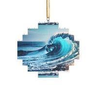 Puzzle 3D en forme de brique d'art - Brique - Décoration d'intérieur - Motif vagues de mer