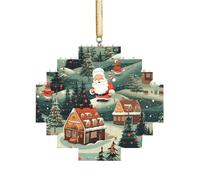 Puzzle 3D en forme de brique d'art - Brique - Décoration d'intérieur - Village de Noël