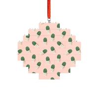 Puzzle 3D en forme de brique d'art en forme de pastille - Décoration d'intérieur - Imprimé cactus rose