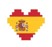 Puzzle 3D en forme de cœur avec drapeau espagnol - Blocs de construction 30 pièces - Cadeau relaxant