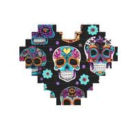 Puzzle 3D en forme de cœur en forme de crâne en sucre - Blocs de construction 30 pièces - Cadeau relaxant