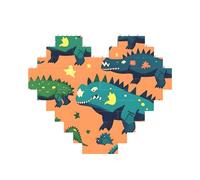 Puzzle 3D en forme de cœur en forme de dinosaure - Blocs de construction 30 pièces - Cadeau relaxant