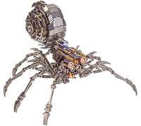 Puzzle 3D en Metal, 3D Métal Puzzle Maquette Mechanical Modèle du Roi des araignées, Modèle de Construction pour Adolescents et Adultes DIY Décoration Cadeaux, avec lumière LED, 375 Pièces