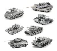 Puzzle 3D en métal à assembler, puzzle jigsaw en acier inoxydable DIY, réservoir Tigre, réservoir Churchill, réservoir Chieftain, sans colle nécessaire, cadeau d'anniversaire, décoration de maison, bl