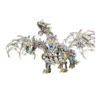 Puzzle 3D en métal - Dragon à trois têtes - 2900 pièces - Puzzle mécanique Steampunk à construire soi-même - Kit de bricolage créatif pour adultes - Décoration et collection