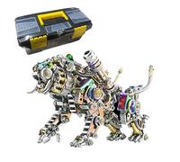 Puzzle 3D en métal, en acier inoxydable, kit de construction mécanique du Tigre Bengale pour adultes, 650 pièces, Steampunk créatif, bricolage, décoration ornementale, cadeaux pour adultes