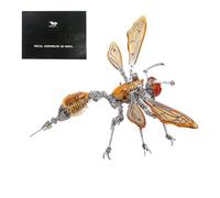 Puzzle 3D en métal - Guêpe mécanique - En métal - Avec lumières LED - Pour adultes - 420 pièces - Bloc de montage - Puzzle - Cadeau d'anniversaire - Ornement de bureau