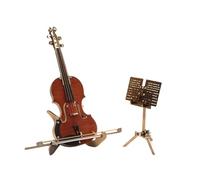 Puzzle 3D en métal - Kit de modélisme de violon - En acier inoxydable - Avec pupitre - Décoration de violon - Modèle de collection - Pour adultes amateurs