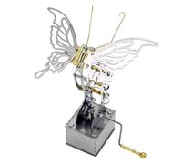 Puzzle 3D en Métal, Maquette De Papillons Mécaniques Dynamiques 3D, Décoration De Bureau Créative, avec Socle en Métal, Kit De Construction Mécanique À Monter Soi-même(Manual)