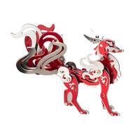 Puzzle 3D en métal, mécanique, renard à neuf queues, kit de modélisation, kit de construction, steampunk, cadeau de collection et de décoration, rouge