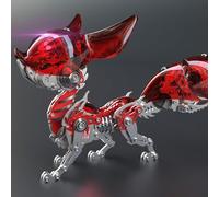 Puzzle 3D en métal pour adulte - Renard avec lumière - Kit de modélisation 3D pour adulte - Steampunk coloré - Puzzle 3D en métal pour adulte - Modèle de bureau