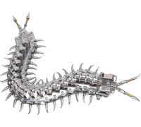 Puzzle 3D en métal pour Adultes, Assemblage de Bricolage Puzzle 3D en métal Kit de Maquette mécanique en Mille-Pattes et kit d'artisanat - Conception en Mille-Pattes (argenté)