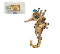 Puzzle 3D en métal steampunk hippocampe à monter soi-même, modèle de créature marine, décoration de bureau créative à collectionner pour la maison et le bureau (100 + pièces)