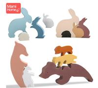 Puzzle 3d En Silicone En Forme D'ours Et De Lapin, Jouet Éducatif Montessori Pour Enfants, Cadeau De Décoration, 1 Ensemble