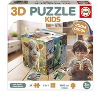 Puzzle 3D enfant - EDUCA - Animaux bébés - 54 pièces - Dès 4 ans - 6 puzzles inclus