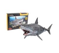 Puzzle 3D EXPLORA Grand Requin Blanc 72 pièces Dès 8 ans 38 cm Gris/Blanc/Bleu