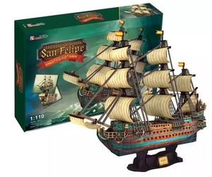 Puzzle 3D. Hiszpańska Armada. Żaglowiec San Felipe Cubicfun