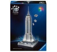Ravensburger - Puzzle 3D Building - Empire State Building illuminé - A partir de 10 Ans - 216 pièces numérotées à Assembler sans Colle - Accessoires de Finition Inclus - 12008026