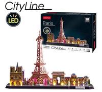 Puzzle 3d Illuminé De La Ville De Paris - Xtrem Raiders - City Line Paris Led - Enfant - 115 Pièces