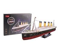 EXPLORA - Bateau Titanic - Puzzles 3D Lumineux - 540051-266 Pièces - Niveau 8 - sans Colle Ni Ciseaux - Educatif - Jeu de Construction - Cadeau Enfant - Maquette - Paquebot - À Partir de 8 Ans