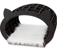 puzzle 3D, Maison de chat noir - fourrure blanche, EWA, bois, 152 pièces