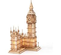 Puzzle 3D Maquette en Bois a Construire pour Adulte Kits de Modèles de Bricolage Construction Jouet 220 Pièces, Big Ben Label