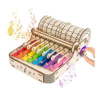 Puzzle 3D Maquette en Bois, Xylophone à Manivelle 8 Tons, DIY Kit Instrument de Musique, Boîte à Musique et Xylophone, Kits de Modèles de Bricolage Construction Jouet pour Adulte Enfants