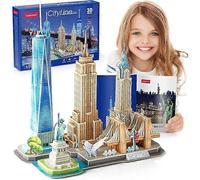 Puzzle 3D, maquettes de bâtiments représentant le panorama urbain de New York, 123 pièces, modèle architectural