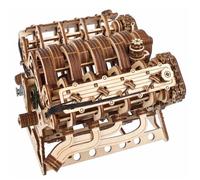 UGEARS Kit de Modèle de Moteur V8 - Puzzle 3D en Bois Avancé pour Adultes - Kits DIY pour Adultes, Cadeaux pour Ingénieurs - Kit Modèle de Moteur 3D pour la Fête des Pères - 776 Pièces