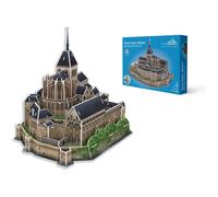 Megableu - Puzzle 3D MONT SAINT MICHEL - Maquette Monument Historique Officielle - Assemblage Facile Sans Colle ni Outils - Puzzle 3D pour Adultes et Enfants dès 7 Ans - 125 Pièces - 39x26x27cm