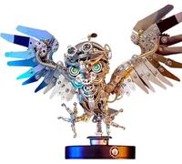 Puzzle 3D Metal Hibou, LED 3D Métal Puzzle Maquette Owl Steampunk Chouettes Modélisme pour Adultes Adolescents à Construire, DIY Décoration Collection Art Créatifs Cadeaux, 700+pcs (Hibou)
