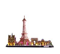 Puzzle 3d Illuminé De La Ville De Paris - Xtrem Raiders - City Line Paris Led - Enfant - 115 Pièces