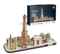 Puzzle 3D Paris Tour Eiffel, Notre Dame, Louvre, Arc de Triomphe - ZGEER - 115 pièces - LED