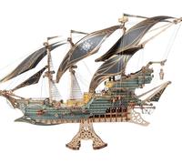 puzzle 3D Pirate Ship Adventure of the Sparrow Sea, vert, HC, bois, 518 pièces