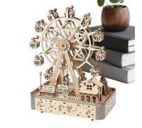 Puzzle 3D Pour Adultes - 183 Pièces Jouet De Montage De Roue Panoramique En Bois, Activité Du Cerveau De Construction Manuelle, Modèle D'affichage Rotatif Avec Musique Lumière LED | Décoration C