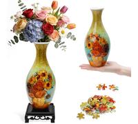 Puzzle 3D pour Adultes - Vase Coloré - 160 Pièces - Kit de Bricolage - Jeu de Puzzle Relaxant - Montage Facile sans Colle - Décoration Moderne - Tournesol - 24 cm de Hauteur