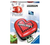 Ravensburger Puzzle 3D 11285 – Boîte cœur Minecraft 54 pièces pour adultes et enfants dès 8 ans