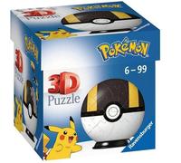 Puzzle 3D Ravensburger, Pokéball Noire Et Jaune Pokémon 54 Pièces